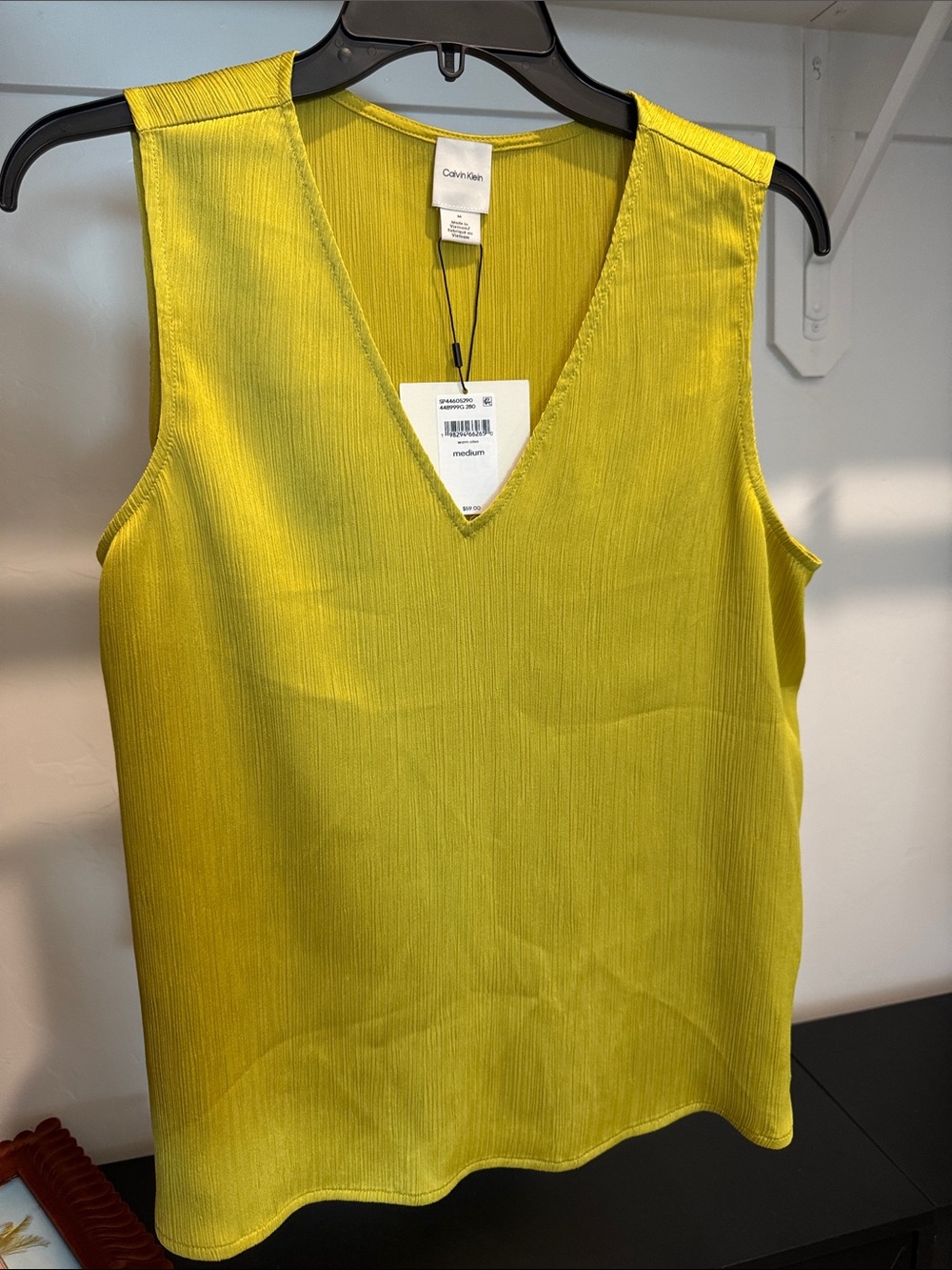 Calvin Klein Bright Yellow V-Neck Sleeveless Camisole
